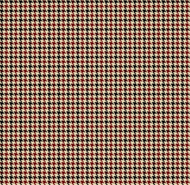 하운즈투스 패브릭 - houndstooth pattern geometric shape textile stock illustrations