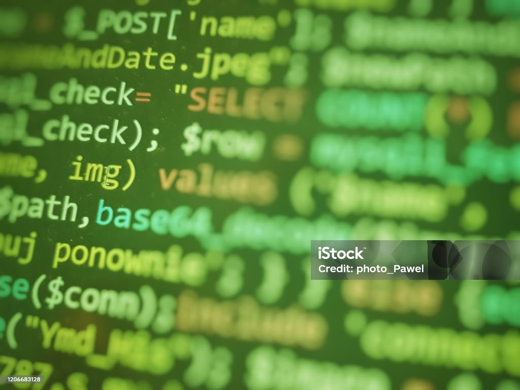 Software Developer Programming Code Abstract Computer Script Code Green ...