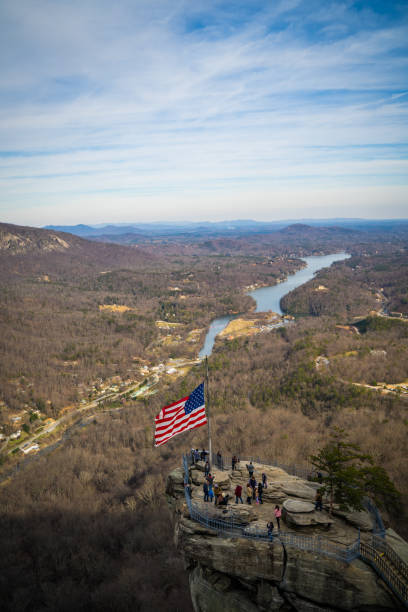 istock American flag on chimney rock 1206691432