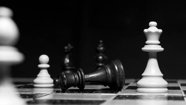 istock Chess photographed on a chessboard 1206694098