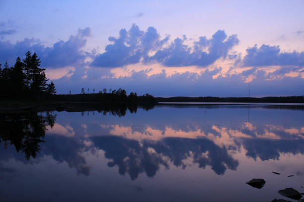 istock Sunset scene at Lake Marsjon, Dalsland, Sweden. 1206694604
