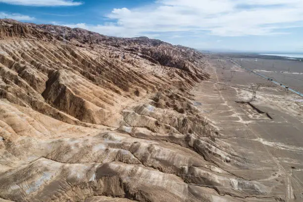 barren mountains on rocky desert landscape