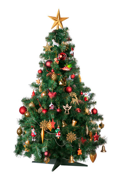 istock Christmas artificial decorated fir tree 1206698156