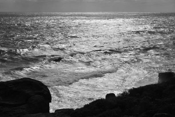 istock Cliffs hit by the raging waves of the windy Indian Ocean 1206699281