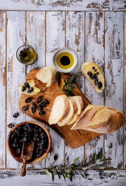 istock Olive Oil with olives  with bread 1206703193
