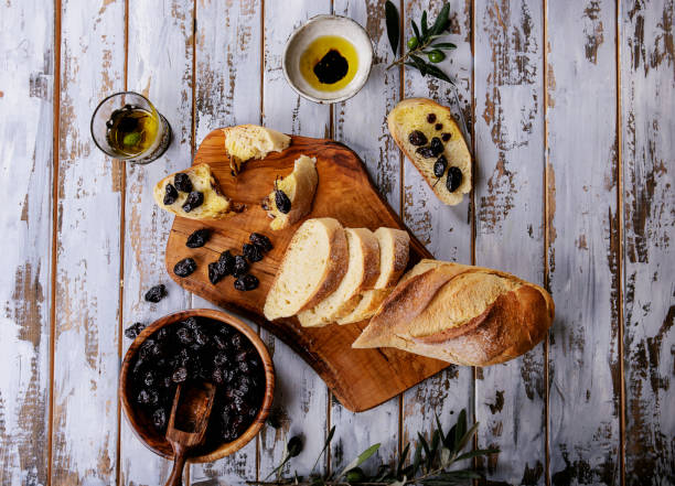 Olive Oil with olives  with bread