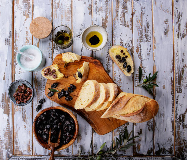 istock Olive Oil with olives  with bread 1206703198