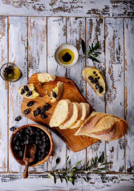 Olive Oil with olives  with bread
