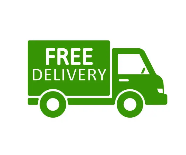 Vector illustration of Free delivery sign, free shipping service icon – stock vector