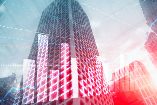 istock 3D Graph and Lines. Hong Kong Blurred Background. For your business project. 1206704315