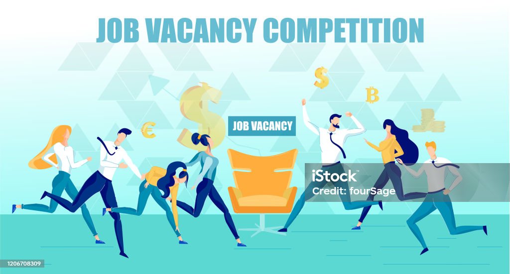 Applicants On Job Vacancy Position Competition Stock Illustration Chart Vacancy Position