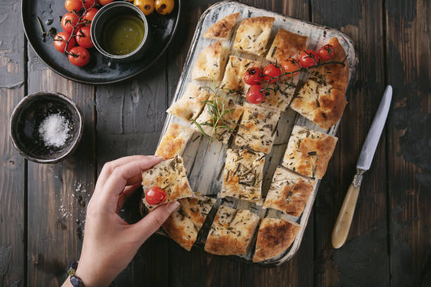 istock Home made rosemary focaccia bread 1206711035