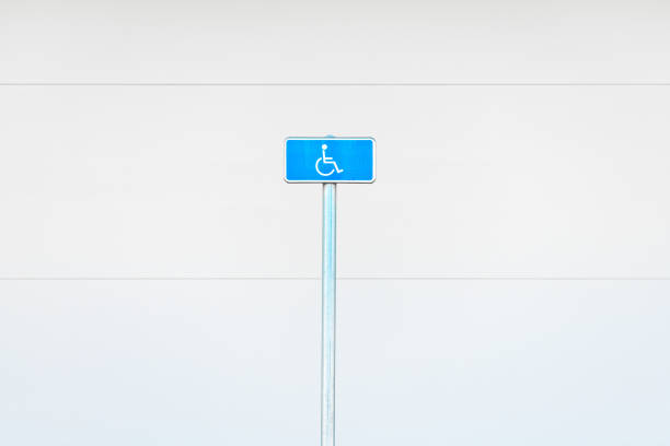 Handicapped parking street sign with copy space