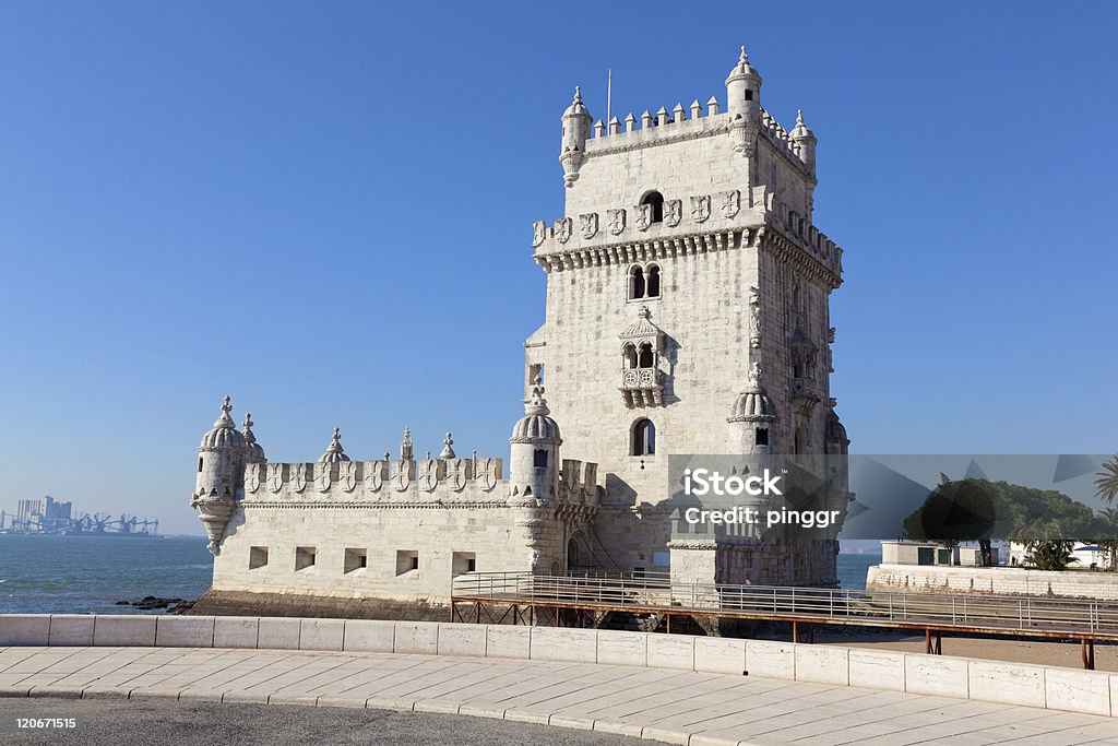 Tower of Belem (Torre de Belém) in Lisbon, Portugal Torre de Belém is one of the most important monument in lisbon, situated near the tagus river. Belém - Brazil Stock Photo