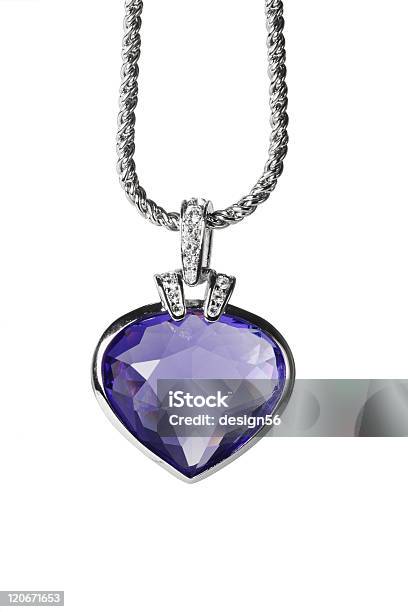 실버 펜던트형 및 블루 하트 모양 보석 다이아몬드에 대한 스톡 사진 및 기타 이미지 - 다이아몬드, 목걸이, 하트 모양
