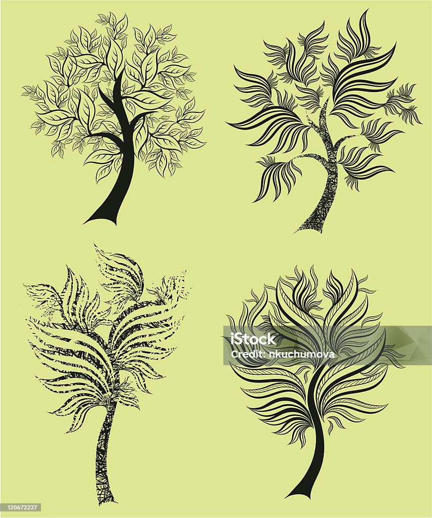 Vector Set Of Spring Tree Design Elements Stock Illustration - Download ...