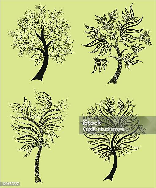 Vector Set Of Spring Tree Design Elements Stock Illustration - Download ...