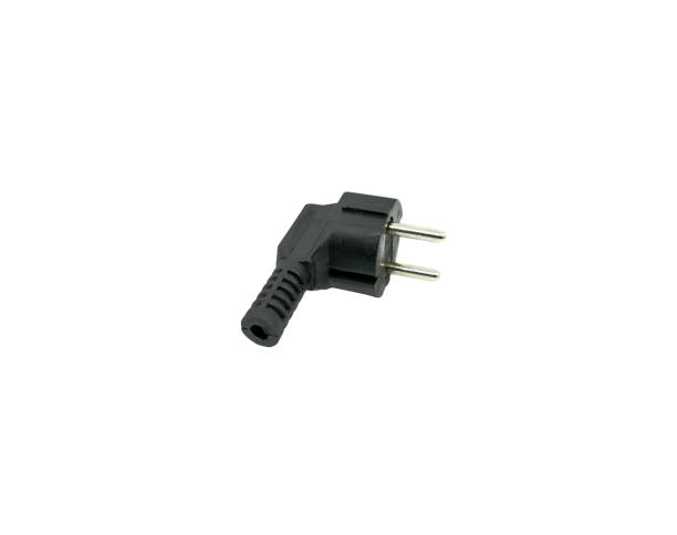 istock Single black electric plug without cable isolated on white background. A Black stecker without shadow 1206724667
