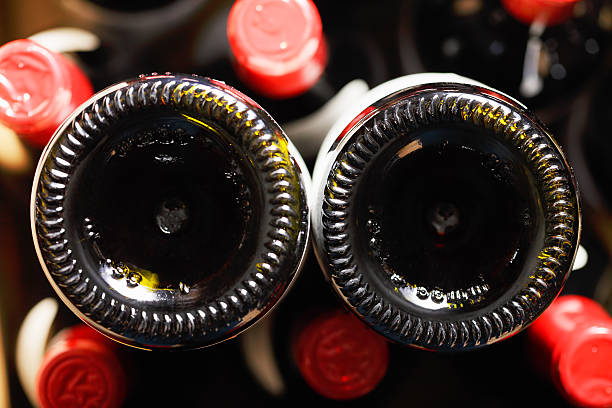 Wine bottle bottoms stock photo