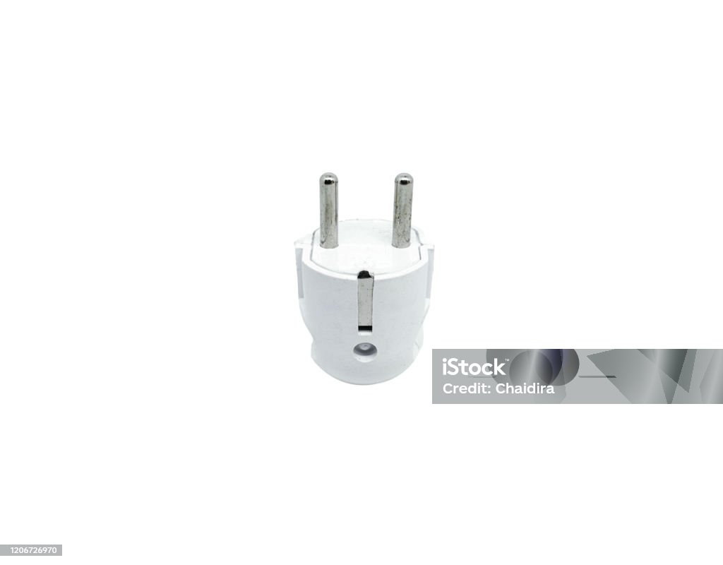 Plug Without Labels Single White Electric Plug Without Cable Isolated On White Background A ...