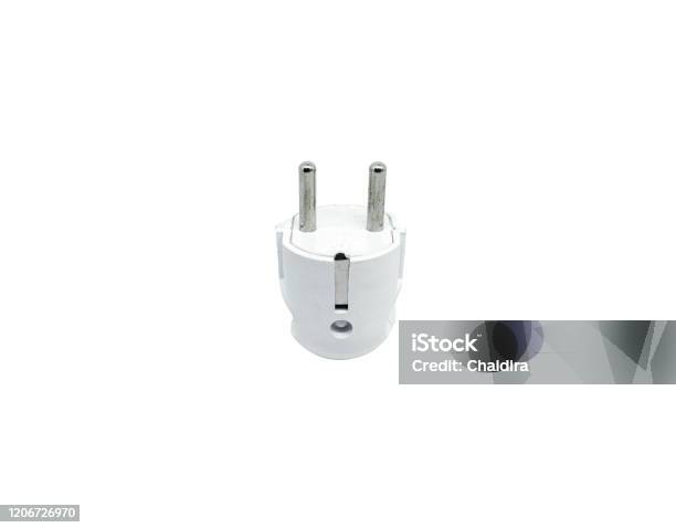 Without Color Plug Single White Electric Plug Without Cable Isolated On White Background A ...