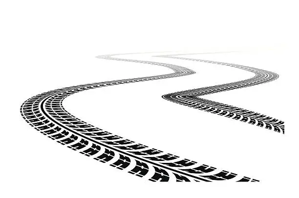 Vector illustration of Tire Tracks