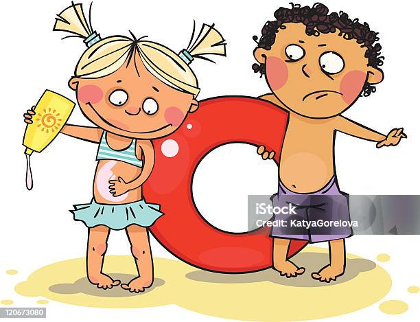 Children On The Beach Stock Illustration - Download Image Now - Beach, Blond Hair, Boys