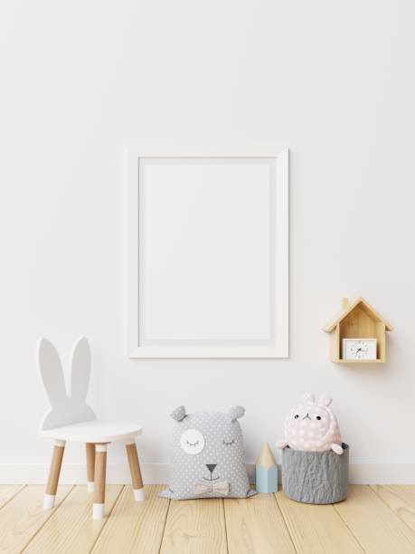 istock Poster mockup in child room interior. 1206739220