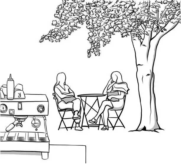 Vector illustration of Terrace Coffee Shop