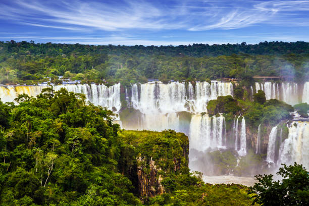 istock Grandiose multi-level waterfalls Iguazu 1206740226