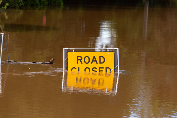 istock Flood Sign Under Water in the Lismore CBD 1206742078