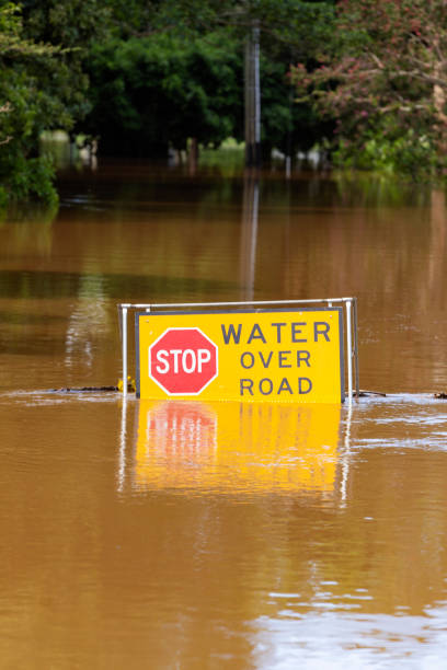 istock Flood Sign Under Water in the Lismore CBD 1206742087