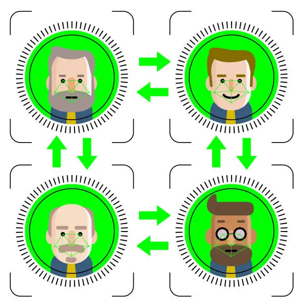 Vector illustration of Concept of deepfake and shallowfake