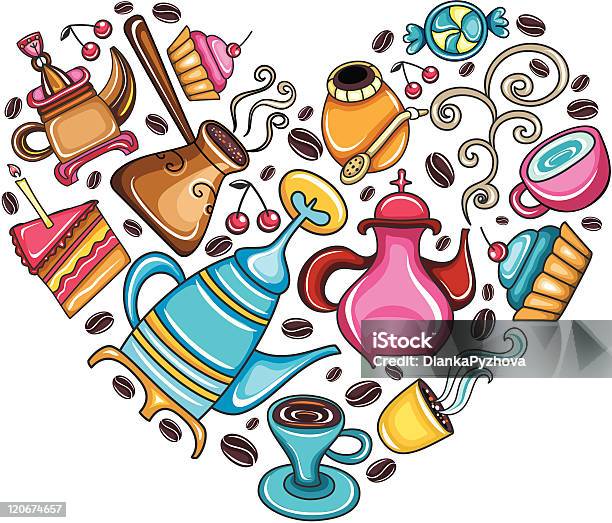 Mi Piace Il Caffè - Immagini vettoriali stock e altre immagini di Caffè turco - Caffè turco, Scarabocchio - Disegno, Amore