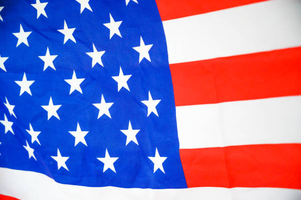 istock America flag waving with the wind for memorial day. 1206747983