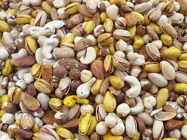 istock Many nuts, such as walnuts, cashews, macadamia nuts sold in market 1206750596