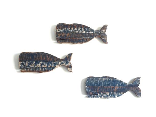 Three whale made a wooden use home decorated