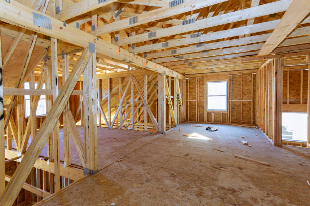 istock Close-up of roof on stick built home under construction 1206750816