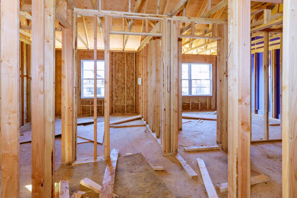 istock Under construction home framing beam of new home 1206750820