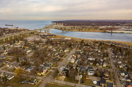 Residential neighborhood Port Huron Michigan