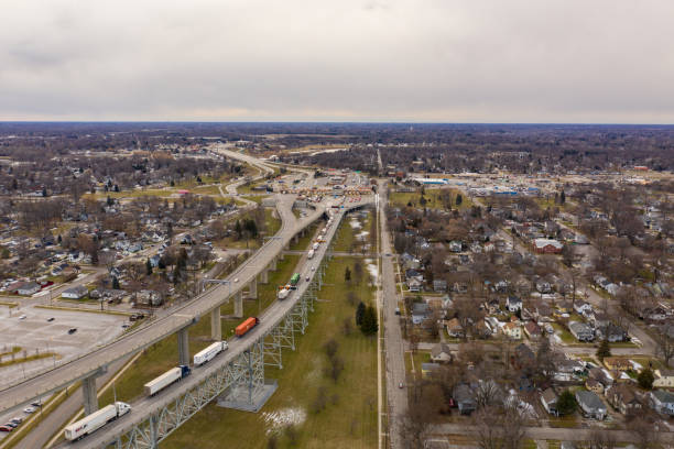 istock Border crossing from Canada to USA Port Huron 1206750946