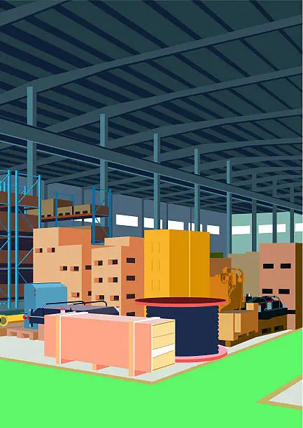 Vector illustration of indoor of factory building