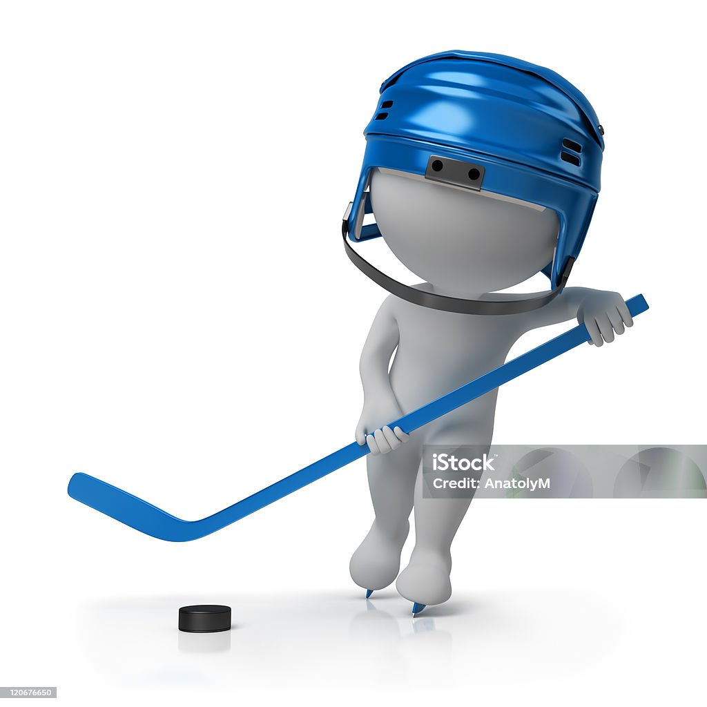 3 d 작은가 직원관리-hockey Player - 로열티 프리 3차원 형태 스톡 사진