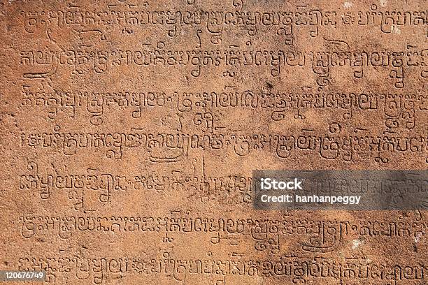 Carattere Antico Khmer Di Angkor Wat - Fotografie stock e altre immagini di Angkor Wat - Angkor Wat, Antica civiltà, Scrivere