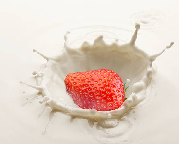 istock Splash of strawberry in the milk 120676755