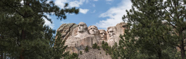 The four presidents at Mount Rushmore in South Dakota stock photo