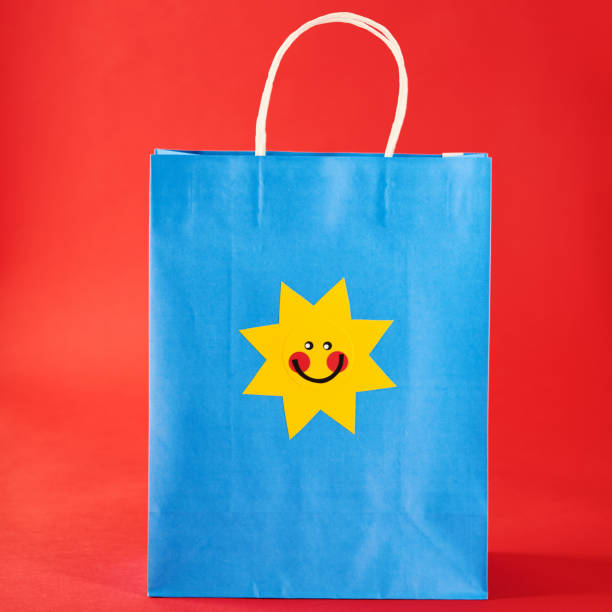 istock Shopping Bag with Cute Character Emoticon Face 1206771577