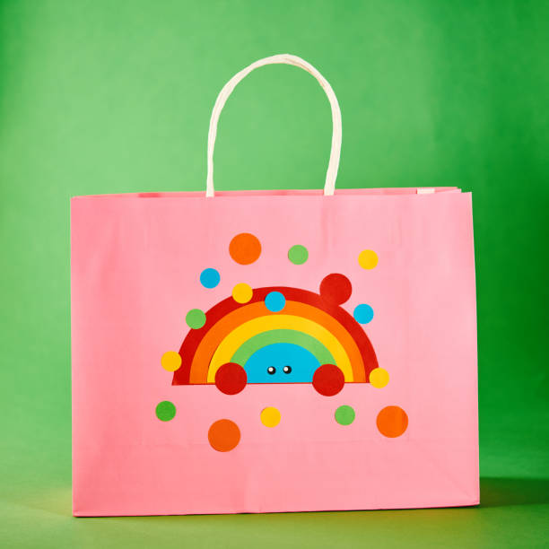 istock Shopping Bag with Cute Character Emoticon Face 1206771616