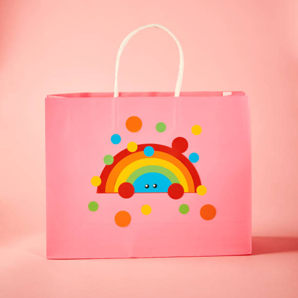 istock Shopping Bag with Cute Character Emoticon Face 1206771721