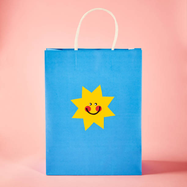 istock Shopping Bag with Cute Character Emoticon Face 1206771746